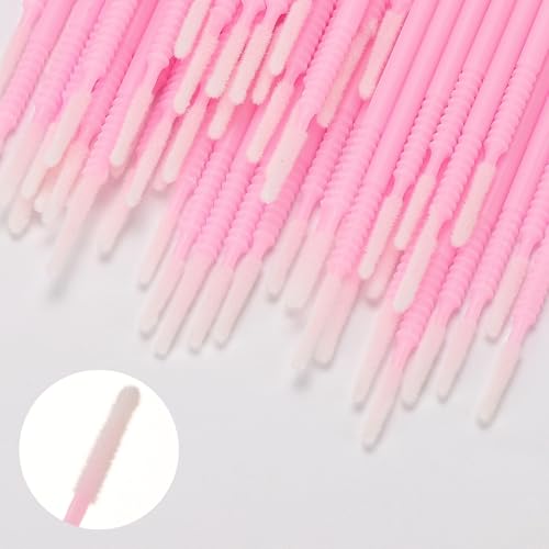 500 Pcs Spoolies Micro Brushes for Lash Mini Brush Disposable Applicators, Pink lash brushes - color: Pink