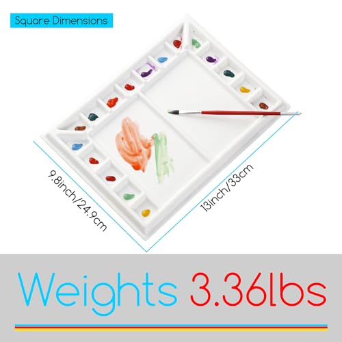 MEEDEN Ceramic Watercolor Palette：Large Porcelain Artist Paint Palette - size: 13" x 9.8"-no lid