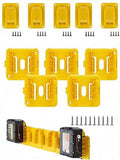 10PC Battery and Tool Holder for Dewalt 20V 60V, Wall Mount Organizer Storage Shelf with Screws, Compatible with DCB200 DCB201 DCB202 DCB203 DCB204 DCB205 DCB206 DCB208 DCB606 DCB609