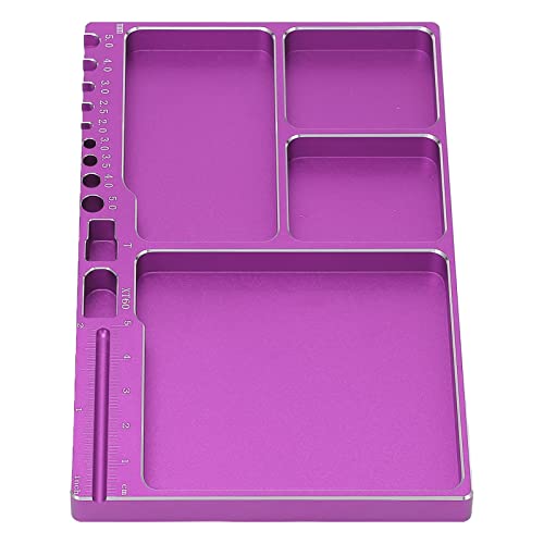 Magnetic Screw Tray, Anti Loss Parts Organizer with Magnetic Pads (Purple) - color: Purple