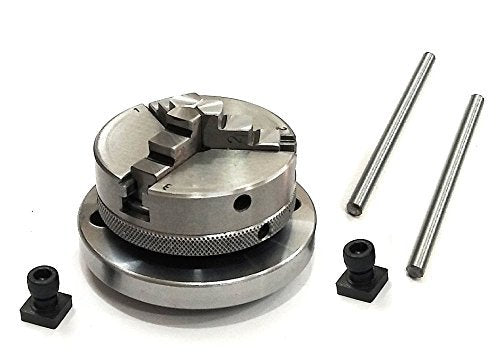 MILLING INDEXING 4"/100 ROTARY TABLE QUALITY PRECISION HORIZONTAL VERTICAL WITH SUITABLE M6 CLAMP KIT & SMALL CHUCK (WITH 65 MM 3 JAWS SELF CENTERING CHUCK) - style: (WITH 65 MM 3 JAWS SELF CENTERING CHUCK)