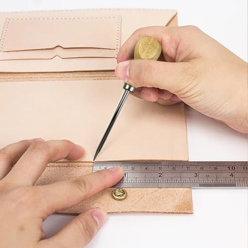 ToolUSA (2 Pack) 4" Scriber Set | 7" (17.8 cm) Overall | Rounded Wooden Handle | Stainless Steel | Precision Marking & Puncturing | Workshop Essential