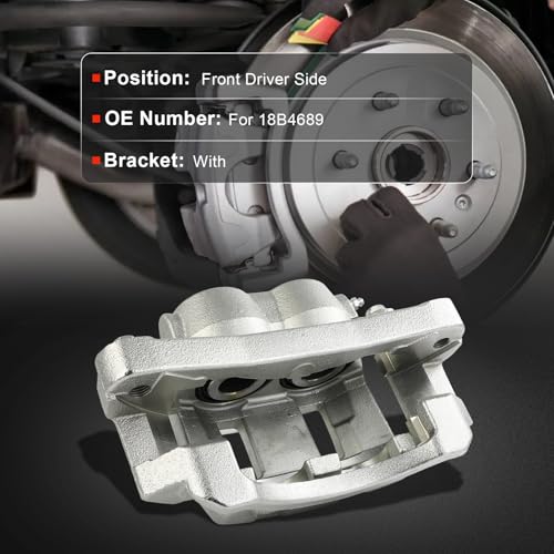 cciyu Front Left Disc Brake Caliper Assembly With Bracket 18B4689 - size: Front Left[18B4689]