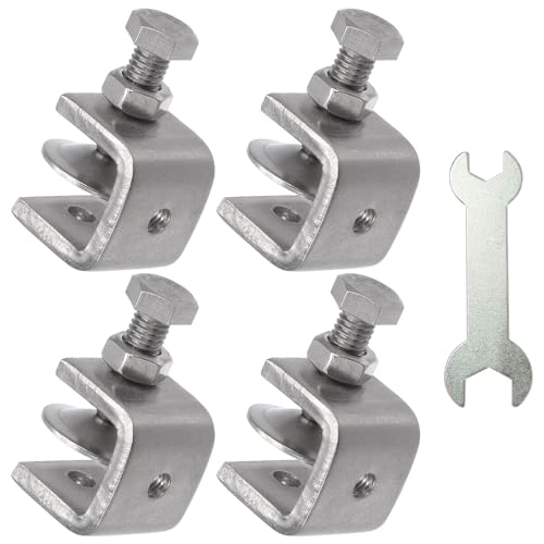 Stainless Steel C Clamps, Mini Tiger Clamp Set for Mounting, Heavy Duty Metal U Clamps, Small Desk G-Clamp with 0.79 Inch Stable Wide Jaw Opening for Metal Working Woodworking Welding Building (4pcs) - size: 0.79 in / 20mm (4 Pcs)
