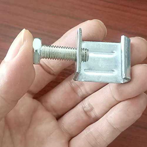 10 Pcs Galvanized Steel C Clamps, Adjustable U Clamps for Workbench Beam Mounting, Mini Heavy Duty Woodworking Tools for Table Edge Fixing
