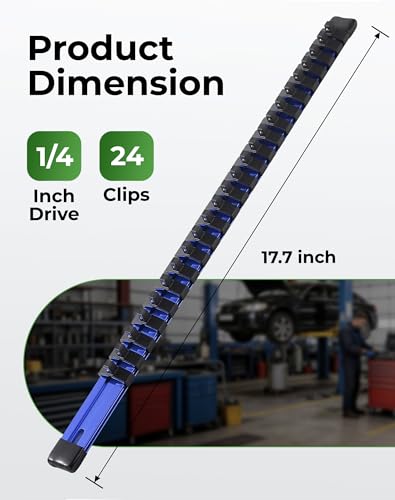 ALOANES 1/4-Inch Drive Heavy Duty Aluminum Alloy Socket Organizer - color: Blue, size: 1/4-inch Drive