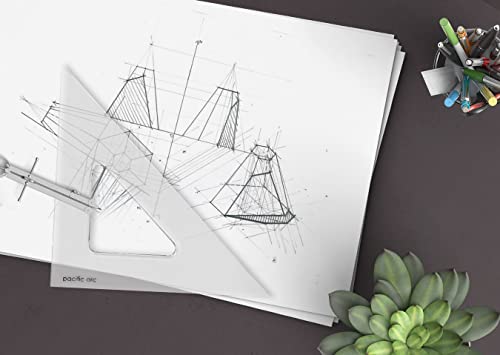 Pacific Arc's Scholastic Triangle - 8 inch - Clear - 45/90 Angle - Plain Edge - Polystyrene - Technical Drawing Tools, Drafting, Architect and Engineering. - style: 8 inch, 45/90