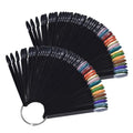 100 Tips Black False Nail Tip Sticks Fan-shaped Nail Practice Sticks - size: Oval 50tips*2