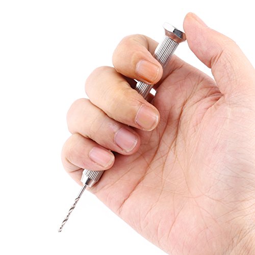 Precision Pin Vise Hand Drill with 10Pcs HSS Drill Bits Set 0.5-2mm Mini Hand Drill Tool Kit for Jewelry Making Model Building Craft Projects