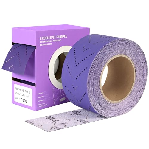 320 Grit Hook and Loop Sandpaper Roll, 2-3/4" x 13 Yard Wet Dry Sanding - style: 320Grit