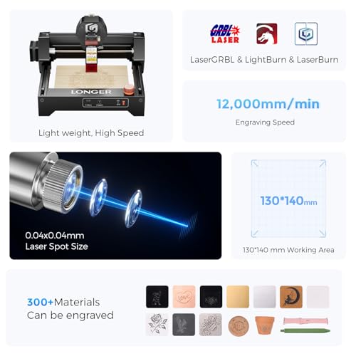 LONGER Ray5 Laser Engraver, 3500mW Portable Engraving Machine,130×140mm