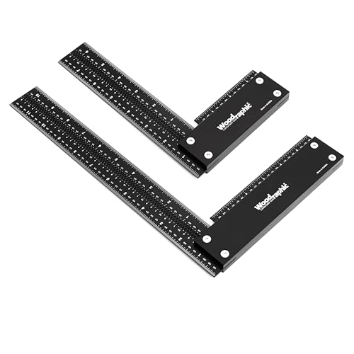 Large Woodworking Square Inch Set 8 & 12 - Professional Framing Carpenter Tool | Aluminum Precision Machinist Ruler for Construction Layout Rafter Speed Triangle - size: Inch Set - 8 & 12