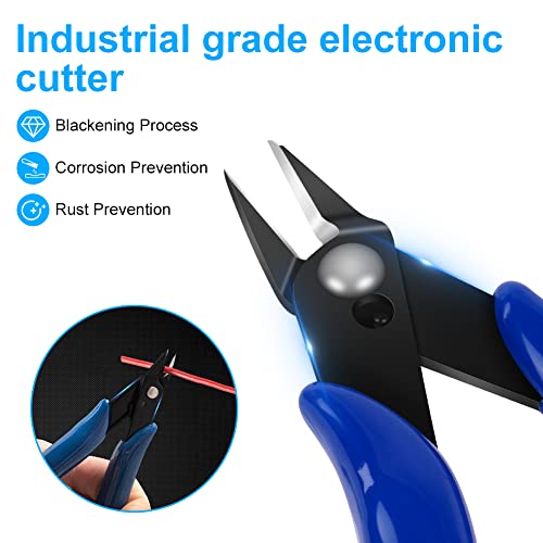 Ainiv Wire Cutters, 2PCS Spring-loaded Side Cutters Flush Cutter - color: Wire Cutter-2pcs, size: 2pcs