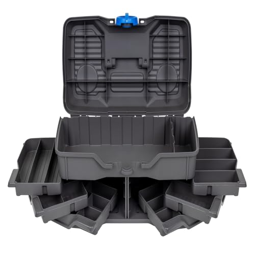 Flambeau Outdoors NextGen 6/0 Tackle Box, 6 Trays, 25-Piece Kit, Dark Gray