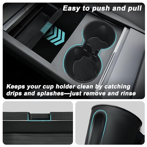 BestEvMod 5PCS Console Organizer for 2025 2026 Tesla Model Y Juniper(Black) - size: Juniper |5PCS Black