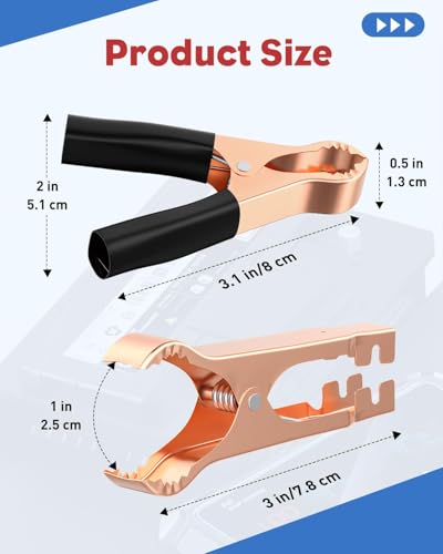 Vibit 10 Pcs Alligator Clips Heavy Duty Copper Spring Loaded Battery Clamps - size: 10 PCS-50A