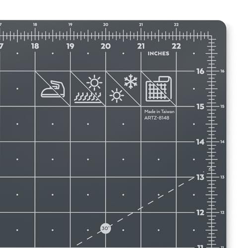 ARTEZA Self-Healing Cutting Mat, 18 x 24 in, Double-Sided for Quilting - size: 12.4"L x 12.4"W