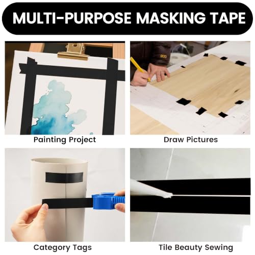 Adhes Black Masking Tape Painter Tape Dispenser 25mm x 50m