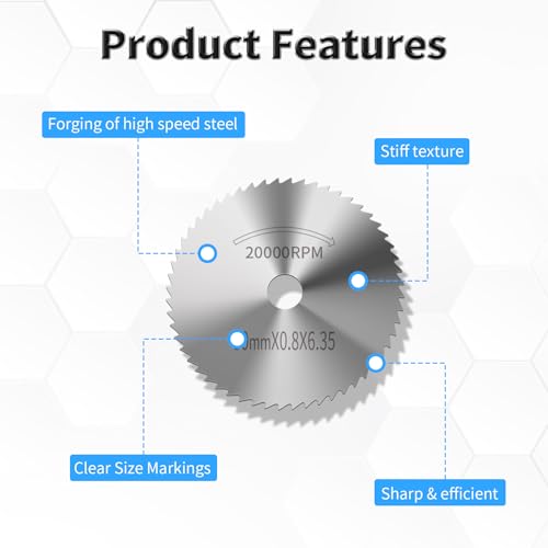 7 Pcs HSS Saw Blades Cutting Wheel Set, 6.35mm Hex Shank Mandrel - style: HSS 6+1 Hex Shank