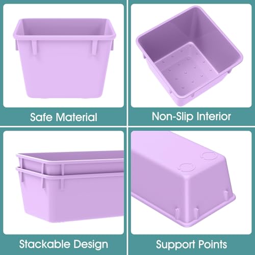 25 PCS Plastic Drawer Organizer Set, Makeup Organizers and Storage Bins - color: Purple