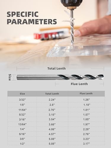 HIGHFIRE 3/16" Jobber Length Drill Bits, Pack of 12 pcs, High Speed Steel Twist Drill Bit with Storage Case, 135 Degree Tip for Wood, Metal, Steel, Plastic, Aluminum Alloy - size: 3/16 in (12 pcs)