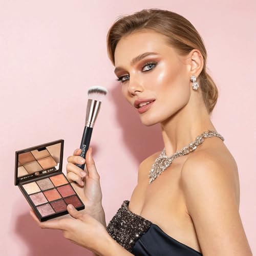 ENERGY Makeup Brush Set - 8PCS Professional Makeup Brushes for Foundation, Concealer, Eyeshadow, Blending, Contour, Powder, Eyeliner, Vegan Synthetic Fiber, Portable Travel Kit with Case (Black) - style: makeup brush set 8pcs