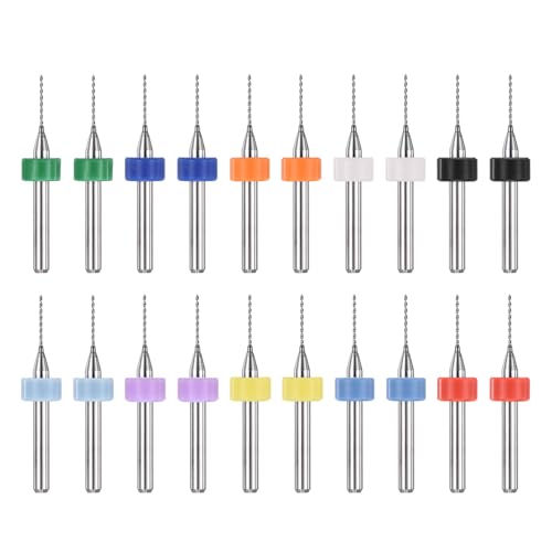 PATIKIL 20 Pack 0.65mm Micro Drill Bits Carbide Tungsten Steel - size: 0.65mm