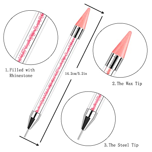 Kaychan Rhinestone Picker Tool,2 Bedazzling Pen ，4 Extra Wax Tips&Tweezer