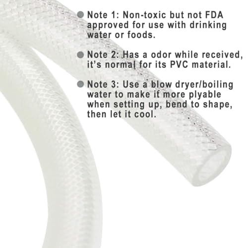 EASTRANS 3/8" ID x 50ft High Pressure Braided Tubing Clear Vinyl Hose - size: 50 Feet, style: 3/8" I.D.