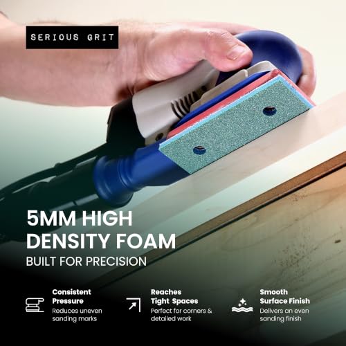Serious Grit - 3x4 5mm Foam Sanding Pads - 450-600 Grit Finish - 10 Pack - size: 450-600 Grit, style: 5mm Foam