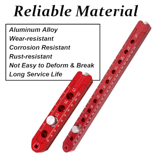 TopHomer 350 * 40 * 12mm Woodworking Aluminum Alloy Circular Drawing Tool,Fixed-Point Marking Gauge Woodworking Compass Scribe, Adjustable Carpenter Arc Drawing Ruler - style: 340 Drawing Gauge