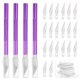 MECCANIXITY 4 Pcs Exacto Knife, Craft Hobby Knife with 40 Exacto Blades(#11) Profession Craft Knives for Crafting, Modeling, Scrapbooking (Purple) - color: Purple