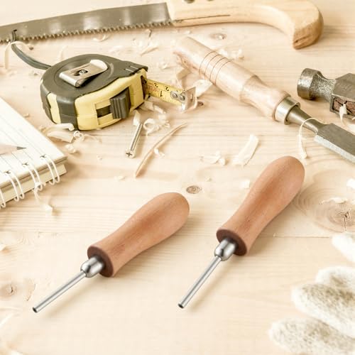 2 Pack Magnetic Brad and Nail Driver Package Pin Pusher Tool Magnetic Brad Driver with Wooden Handle for Tool Accessories