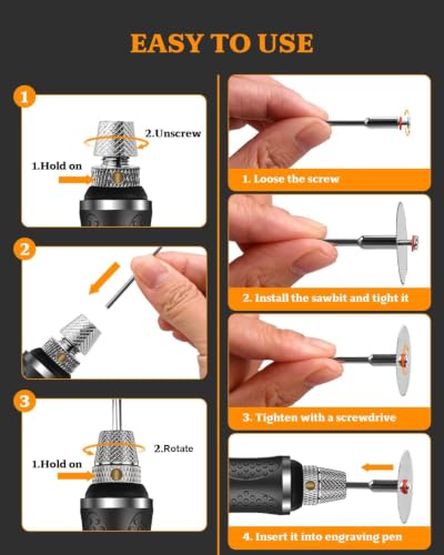 Engraving Pen for Metal Wood Glass Plastic, Engraving Tool 44Kits, 5 Speeds Up to 30000RPM, USB Rechargeable Engraver Kit Craft Gifts for Teens Adults Beginner with Guide Book