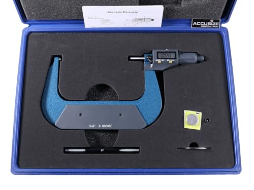 Accusize Industrial Tools Outside Micrometer, 5-6 in/125-150 mm, MD71-0006 - size: 5-6"