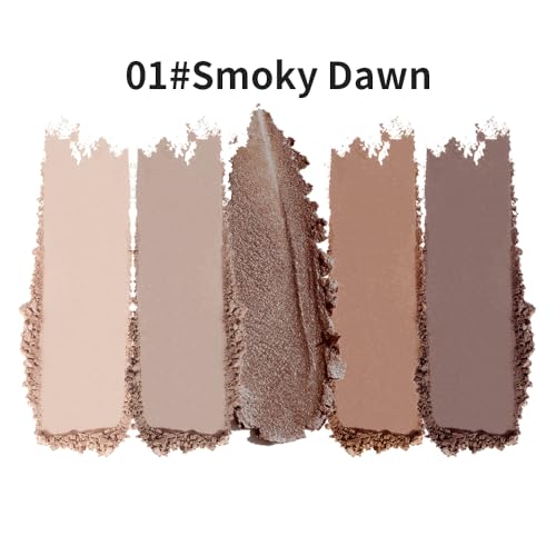 Neutral Nude Brown Matte Eyeshadow Palettes, 5 Color Natural Shimmer Gold Everyday Basic Eye Shadow Palette Makeup for Older Women, Suitable for Green Eyes, Brightening Eye Mini Travel Size 01# - color: B-#01