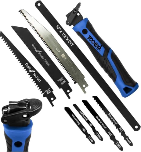 8-In-1 Multi Blades Hand Saw, Drywall, Hacksaw, Jab Saw & Wood Cutter Tool - color: 8-in-1 Red