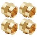 Uenede 1/2 Inch NPT Female Brass Hex Nipple Coupling, 4PCS - size: 1/2"NPT Female