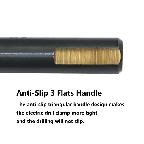 12PCS 17/64" HSS Black Gold Twist Drill Bits Set, 135 Degree Split Point, Jobber Metal Drill Bit, General Purpose for Use in Mild Steel, Copper, Aluminum, Zinc Alloy, Wood, and Plastic - size: 17/64"(12PCS)
