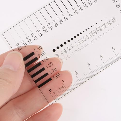 HARFINGTON 5pcs High Precision SEC Size Estimation Chart 8cm Transparency Flaw Detection Film Ruler for Diameter and Line Width Defects Measuring