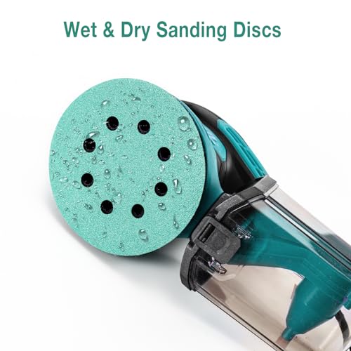 5-Inch 8-Hole Wet Dry Sanding Discs 220 Grit Sandpaper, 50-Pack