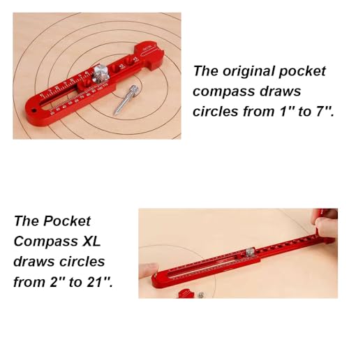 TopHomer 350 * 40 * 12mm Woodworking Aluminum Alloy Circular Drawing Tool,Fixed-Point Marking Gauge Woodworking Compass Scribe, Adjustable Carpenter Arc Drawing Ruler - style: 340 Drawing Gauge