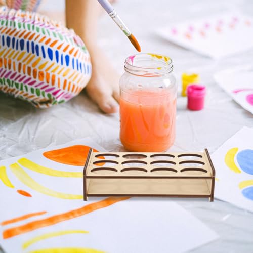 COHEALI Wooden Paint Storage Organizer Rack for Paint Bottles - size: 19.00X9.50X5.00CM