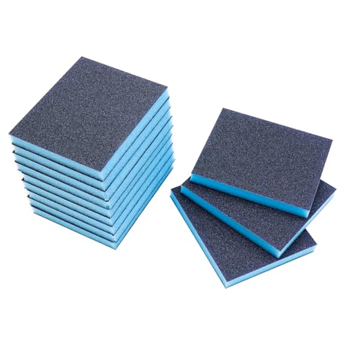 12Pcs 220 Grit Sanding Sponge, Wet Dry Sanding Block Sandpaper Pads - size: 220 Grit