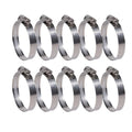 Winlong Stainless Steel 2'' Hose Clamps, 1-3/4"- 2-3/4" (45-70mm), 10PK - size: SAE#36 (1-3/4" ~ 2-3/4") 10PK