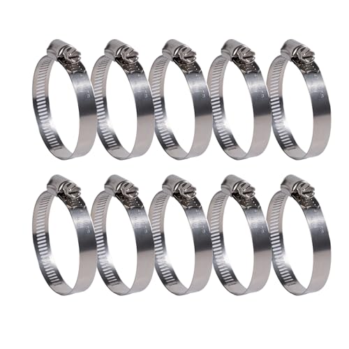 Winlong Stainless Steel 2'' Hose Clamps, 1-3/4"- 2-3/4" (45-70mm), 10PK - size: SAE#36 (1-3/4" ~ 2-3/4") 10PK