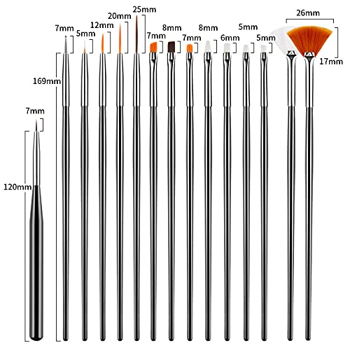 Artdone 31pcs Nail Art Brushes Tools Set Dotting Tools for Gel Polish - color: 31 Pcs
