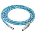 PATIKIL 1/8 Air Brush Hose, 6ft Air Brush Air Hose Nylon Braided Air Brush Hose 1/8" Ends with 1/4" Hose Adaptor for Air Brush Paint Machine Nails, Blue - color: Blue