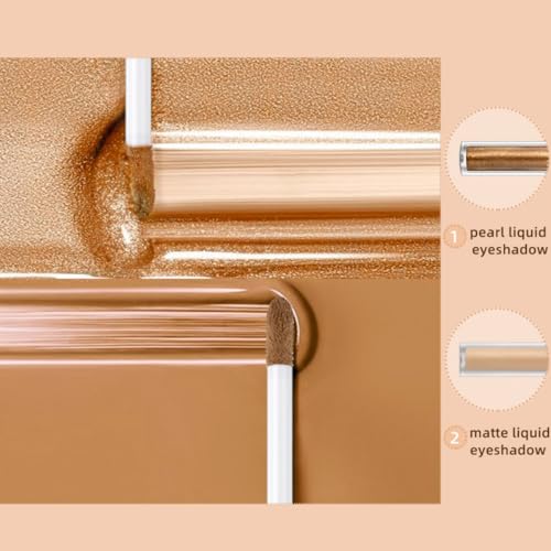 Glitter Matte Eyeshadow liquid Pigments Metals Gloss Sparkling Smokey Eye Looks Shimmer Gloden Brown - color: Various-Gloden Brown