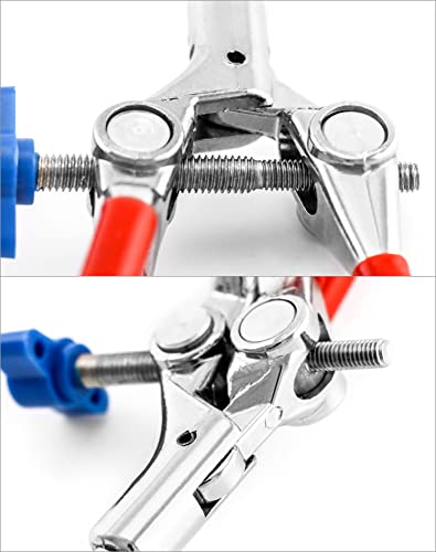 QWORK Adjustable Lab Clamp with 3 Prong Finger Design and Scientific Extension - Reliable Bosshead Clamp Holder, Laboratory Stand Clip, 2 Set - size: 2 Set